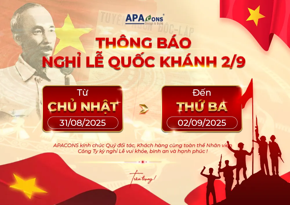 APACONS Thông Báo Lịch Nghỉ Lễ Quốc khánh 2/9/2025
